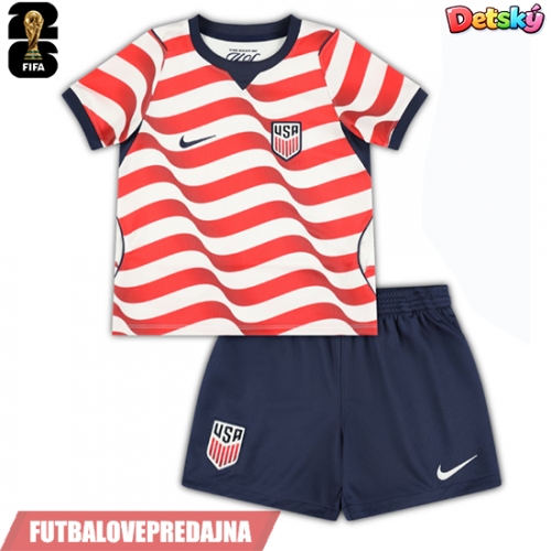 Lacne Dětský Futbalové dres Spojené štáty MS 2026 Krátky Rukáv - Domáci (+ trenírky)